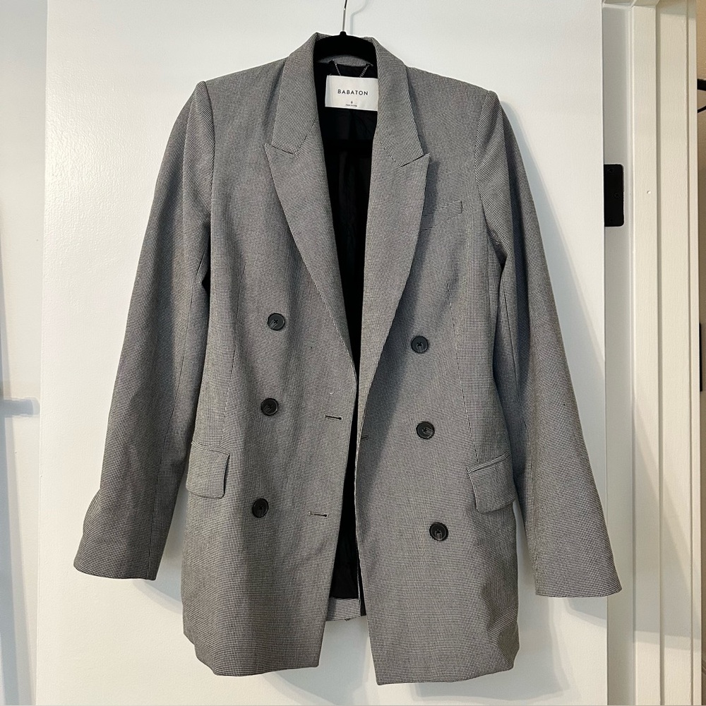 Babaton houndstooth suit - Double-Breasted Blazer with pants